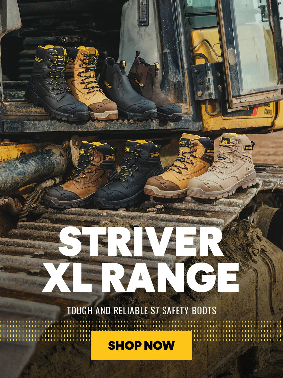 STRIVER XL RANGE. TOUGH AND RELIABLE S7 SAFETY BOOTS. SHOP NOW