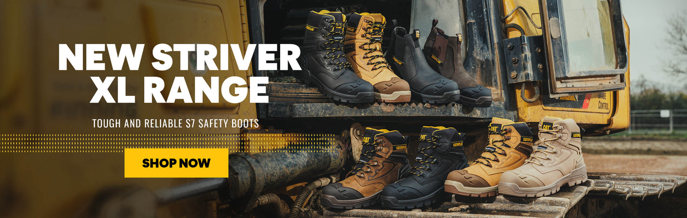 NEW STRIVER XL RANGE. TOUGH AND RELIABLE S7 SAFETY BOOTS. SHOP NOW