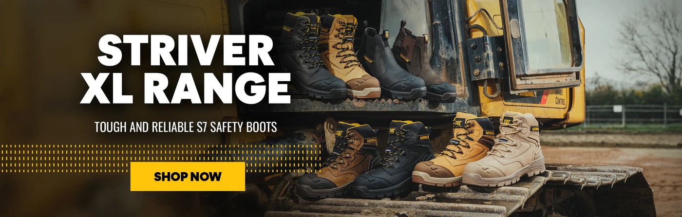 STRIVER XL RANGE. TOUGH AND RELIABLE S7 SAFETY BOOTS. SHOP NOW