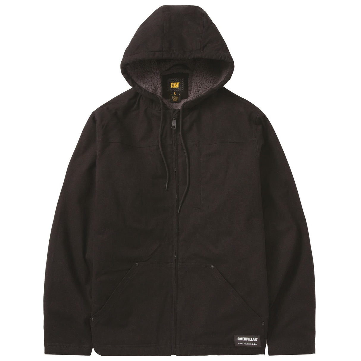 Hooded Sherpa Lined Jacket Black