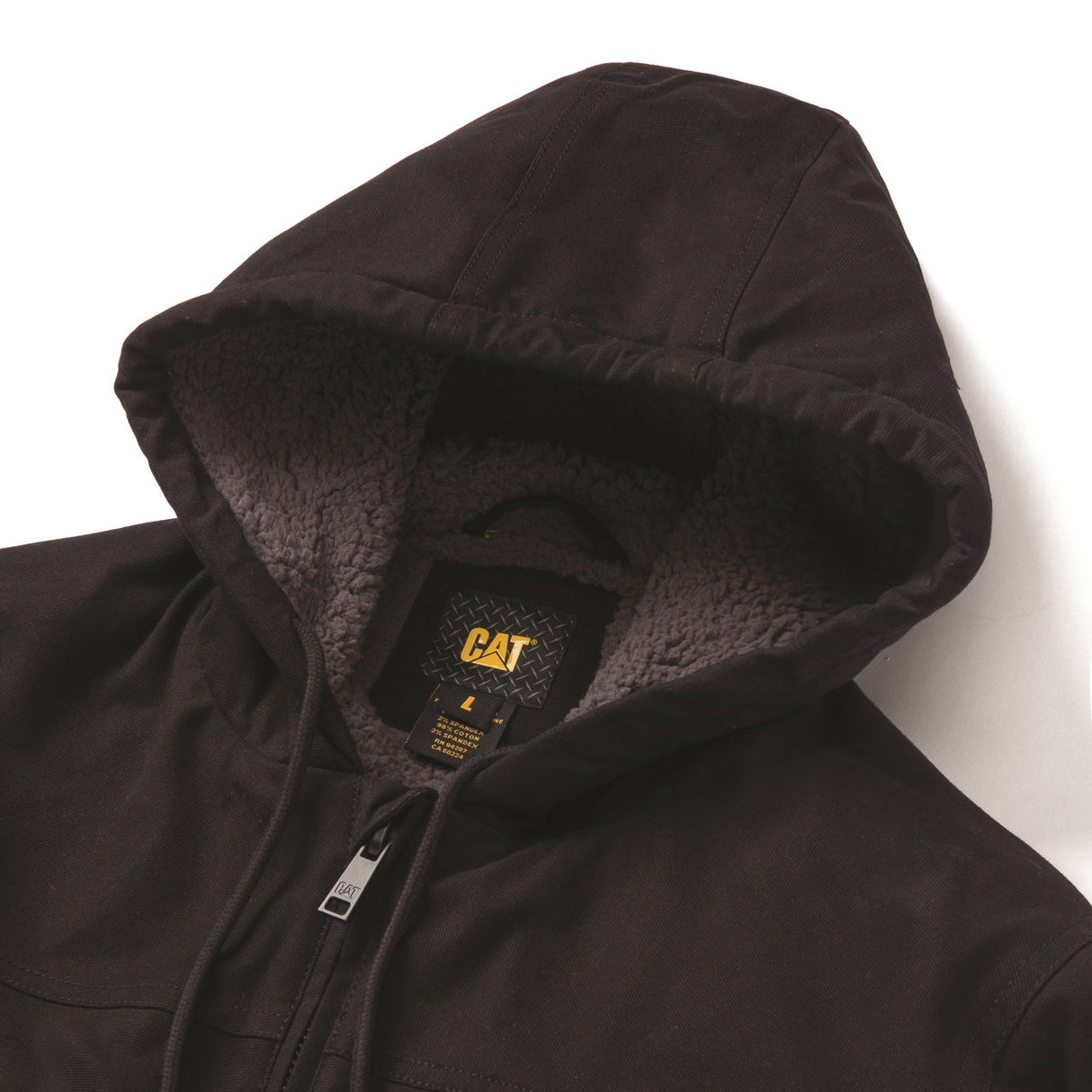 Hooded Sherpa Lined Jacket Black