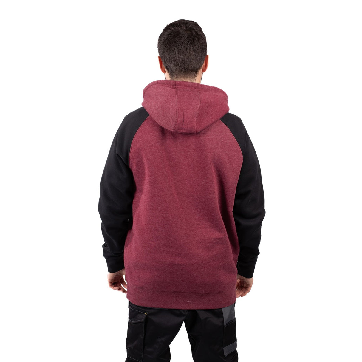 Raglan Hooded Sweatshirt Carmenere Heather/Black