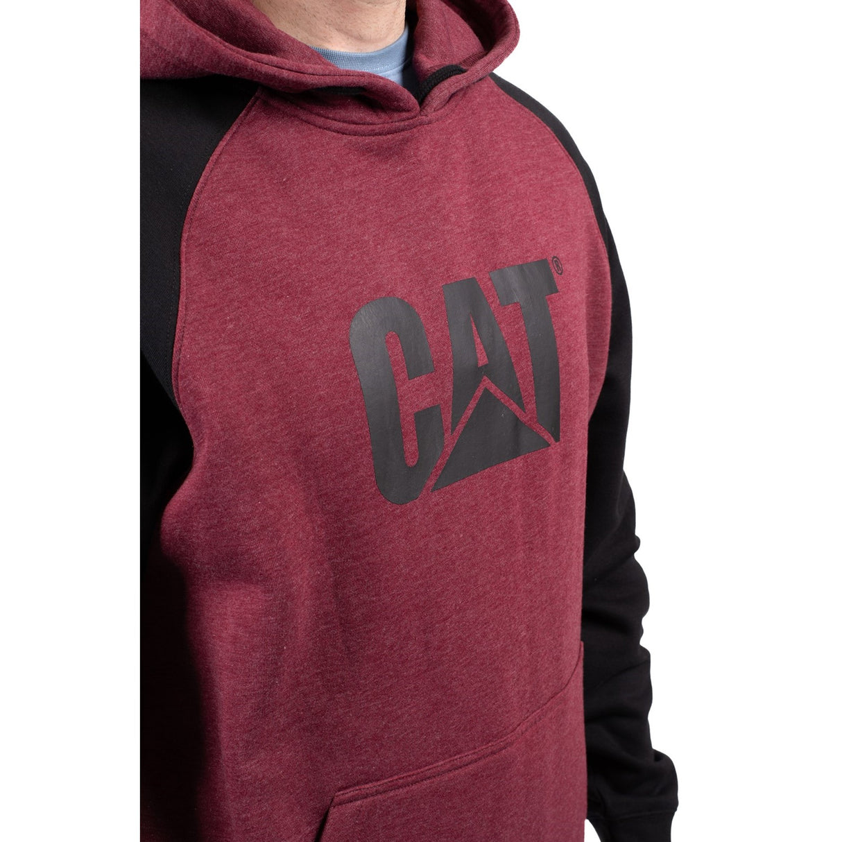 Raglan Hooded Sweatshirt Carmenere Heather/Black