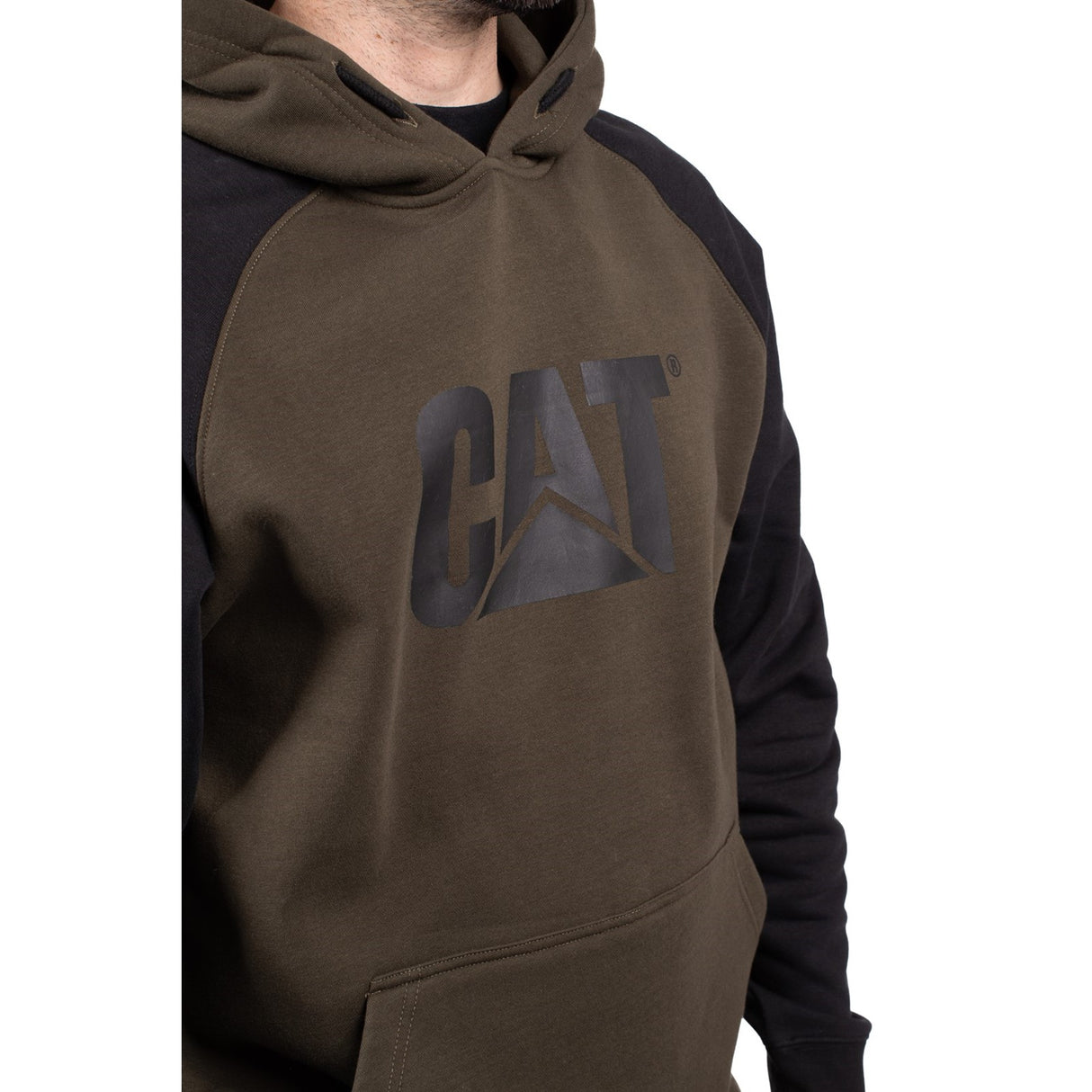 Raglan Hooded Sweatshirt Army Moss/Black