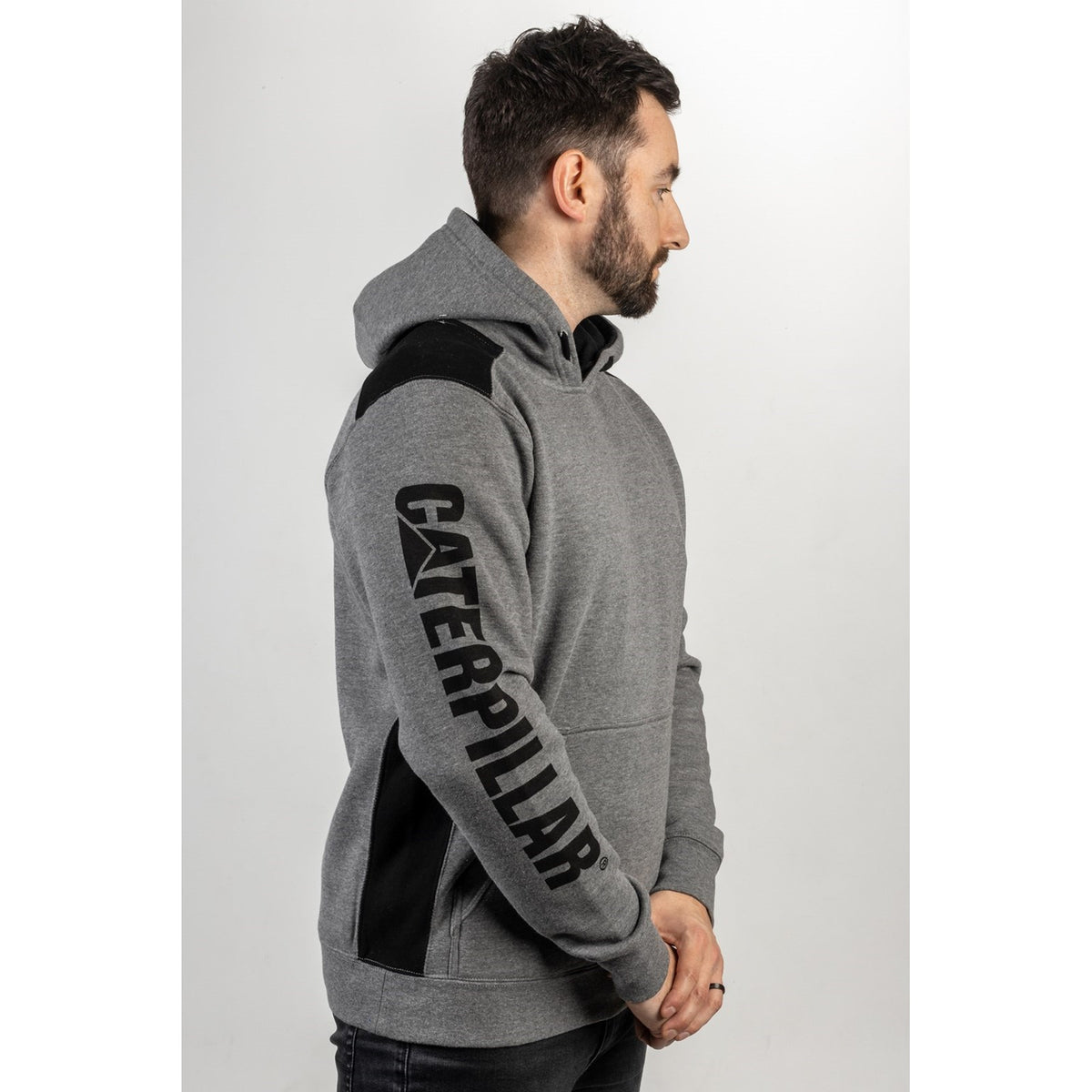 Logo Panel Hooded Sweatshirt Dark Heather Grey