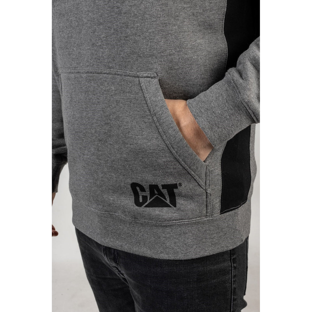 Logo Panel Hooded Sweatshirt Dark Heather Grey