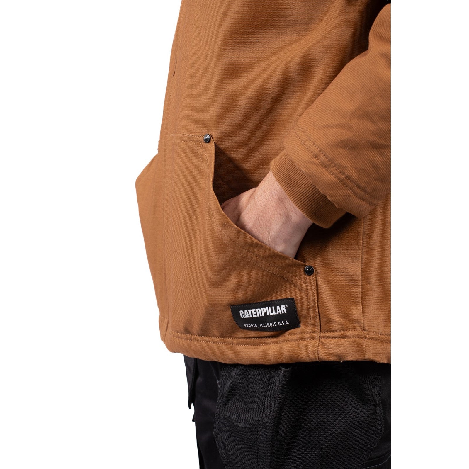 Mens Caterpillar Bronze Hooded Sherpa Lined Jacket – Shop