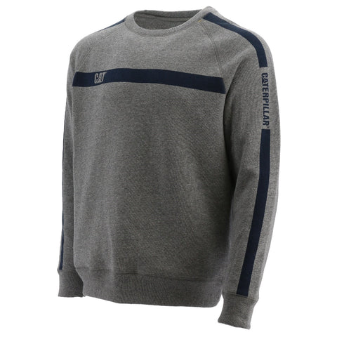 Icon Stripe Crew Neck Sweater  Dark Heather