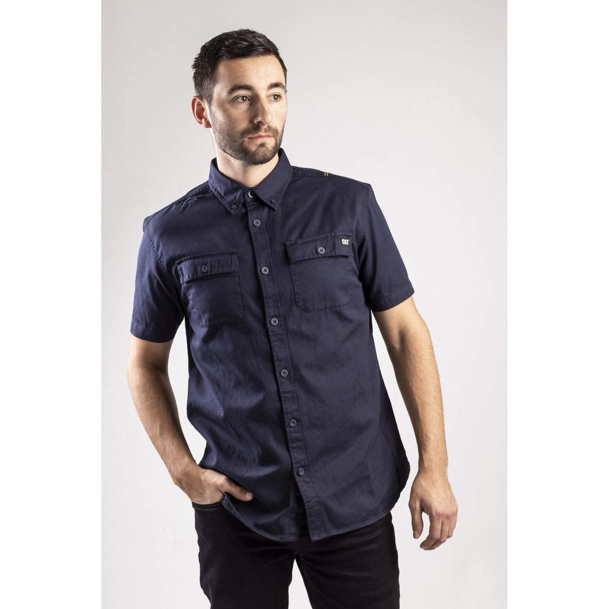 Button Up S/S Shirt  Navy