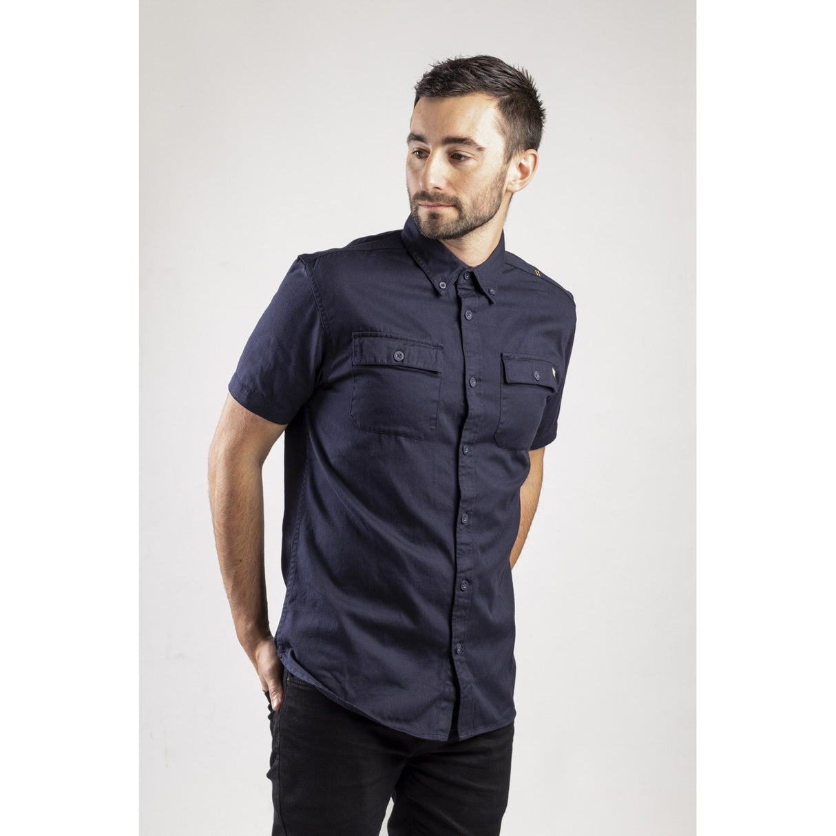 Button Up S/S Shirt  Navy