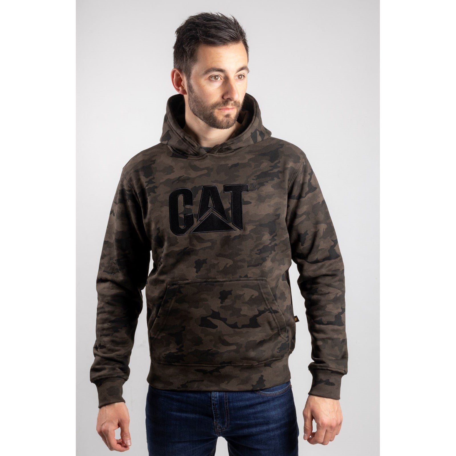 Mens Caterpillar Night Camo Trademark Hooded Sweatshirt Shop Caterpillar UK