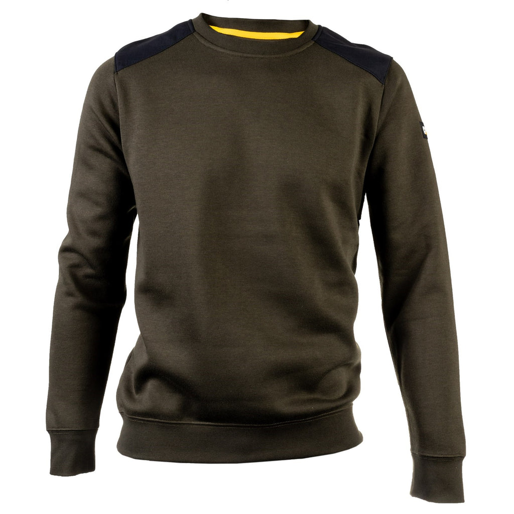 Mens Caterpillar Army Moss Essentials Crewneck Sweatshirt Shop
