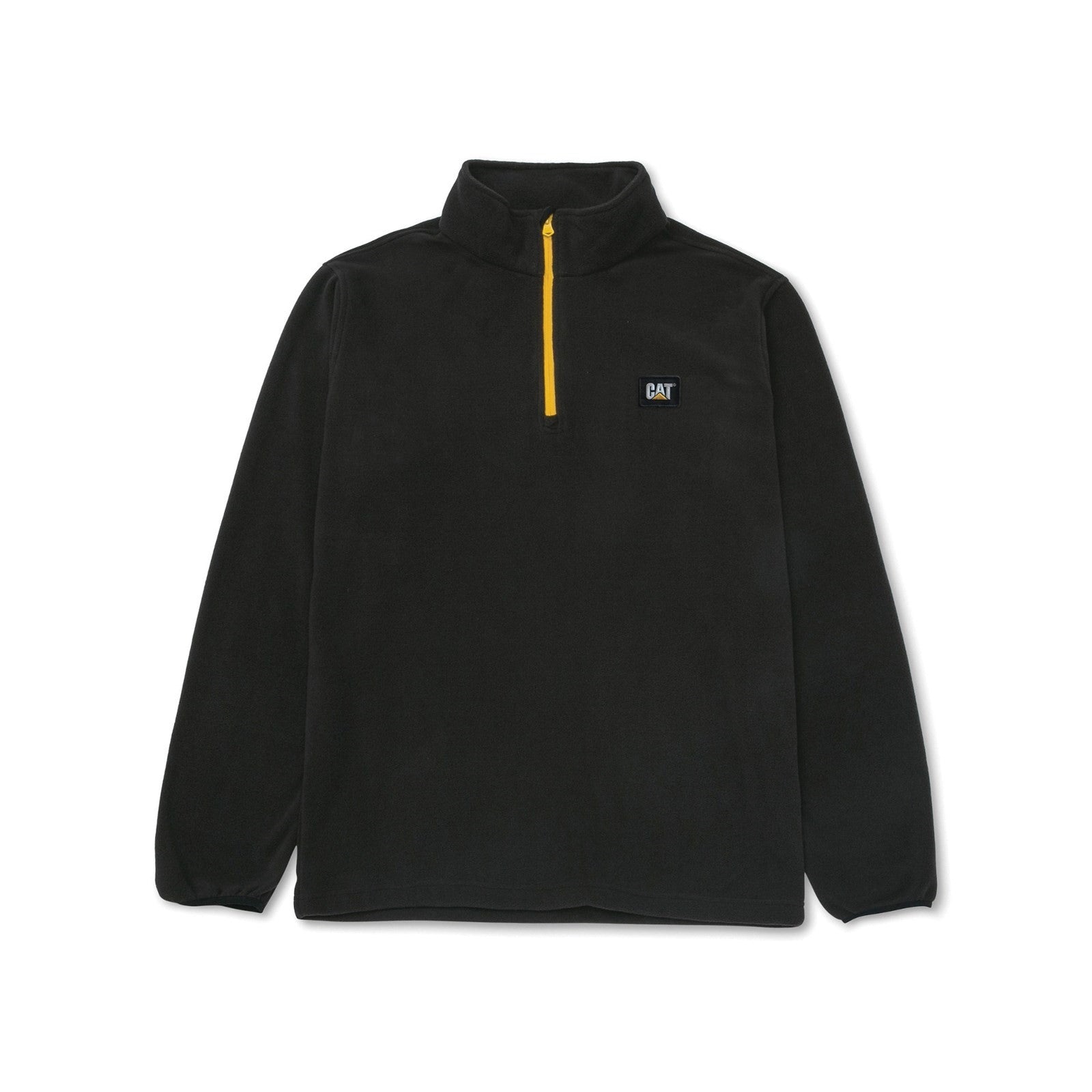 Mens Caterpillar Black/Yellow Cat Microfleece Quarter Zip – Shop